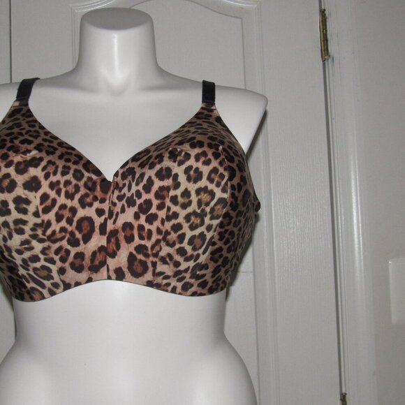 TORRID CURVE Back Smoothing Wire-Free Lightly Lined Everyday Leopard Bra Sz 46DD - Picture 1 of 5